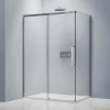 Bernstein Cabine de douche en coin, verre trempé 8mm, portes coulissantes, profilé chrome - DX906 FLEX - 100x80x195cm (LxPxH)* Paroi De Douche