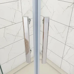 AICA Sanitaire Cabine de douche en quart de cercle chromé 80x80x195cm,Cabine de douche intégrale d'angle,porte de douche pivotante* Cabine De Douche