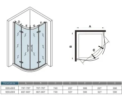 AICA Sanitaire Cabine de douche en quart de cercle chromé 80x80x195cm,Cabine de douche intégrale d'angle,porte de douche pivotante* Cabine De Douche