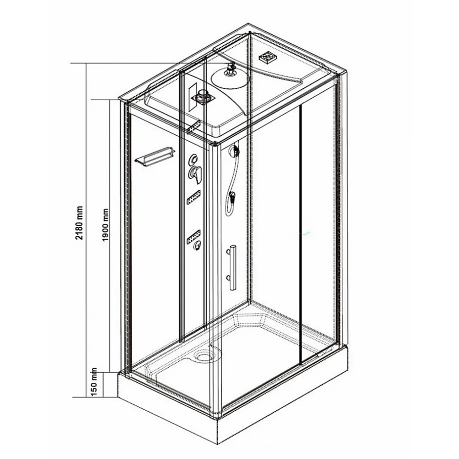 Sanitaire Cabine de douche EVEREST 80x120cm