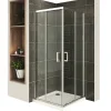 Saniverre Cabine De Douche H190 85x85cm - Verre Transparent Portes Coulissantes Lana+ (sans Receveur) -