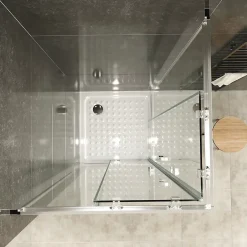 Saniverre Cabine De Douche H190 85x85cm - Verre Transparent Portes Coulissantes Lana+ (sans Receveur) -