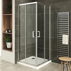 Saniverre Cabine De Douche H180 70x100cm - Verre Transparent Portes Coulissantes Lana+ (sans Receveur) -