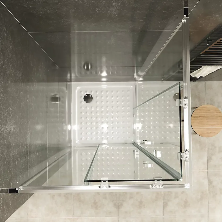 Saniverre Cabine De Douche H180 70x100cm - Verre Transparent Portes Coulissantes Lana+ (sans Receveur) -