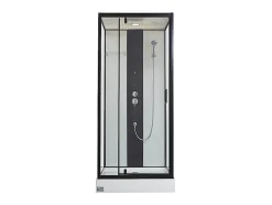 Vente-unique Cabine de douche hydromassante - 2 zones de jets de massage - L90 x P90 x H215 cm - pluie tropicale et douchette - PRIMEA* Cabine De Douche