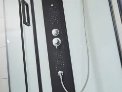 Vente-unique Cabine de douche hydromassante - 2 zones de jets de massage - L90 x P90 x H215 cm - pluie tropicale et douchette - PRIMEA* Cabine De Douche