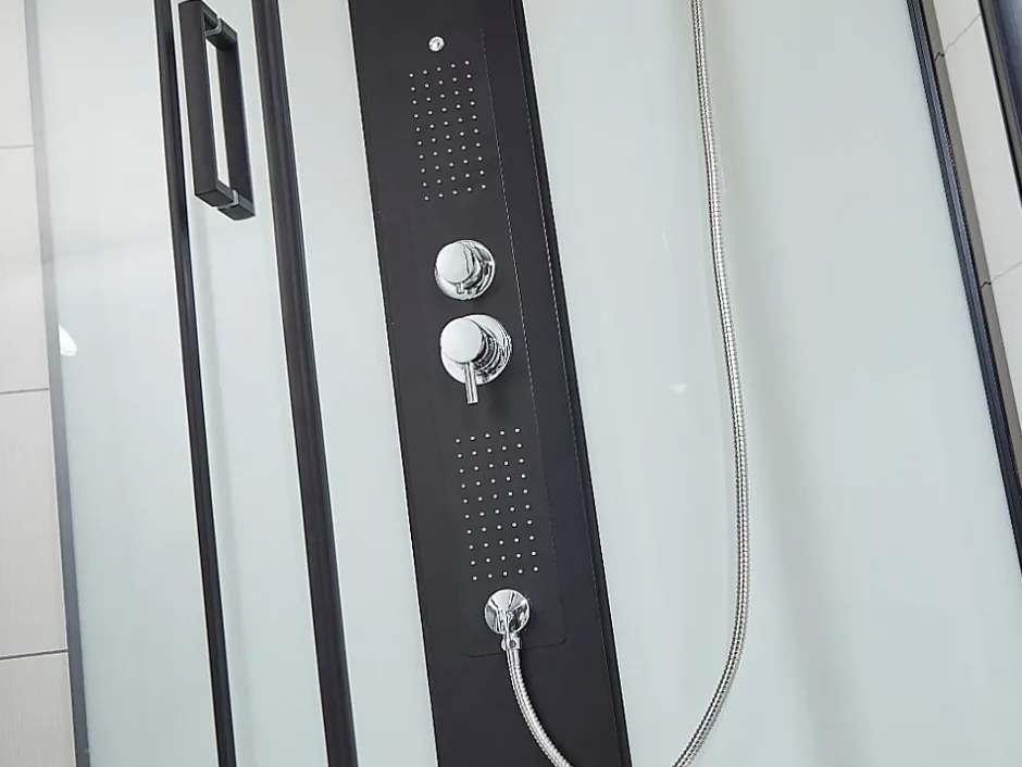 Vente-unique Cabine de douche hydromassante - 2 zones de jets de massage - L90 x P90 x H215 cm - pluie tropicale et douchette - PRIMEA* Cabine De Douche