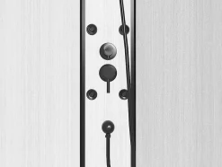 Vente-unique Cabine de douche hydromassante en fibre de bambou - Noir mat - L80 x l80 x H225 cm - ZALIFA* Cabine De Douche