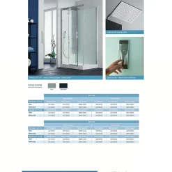 Kinedo Cabine de douche hydromassante et hammam HORIZON 120x120 hauteur receveur 12,5cm 1 porte pivotante finition perle noire