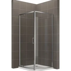 Saniverre Cabine de douche IBEA H.190 cm porte pivotante verre transparent 80 x 80 cm -