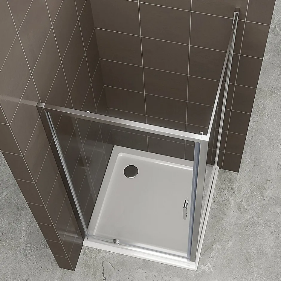 Saniverre Cabine de douche IBEA H.190 cm porte pivotante verre transparent 90 x 90 cm -* Cabine De Douche