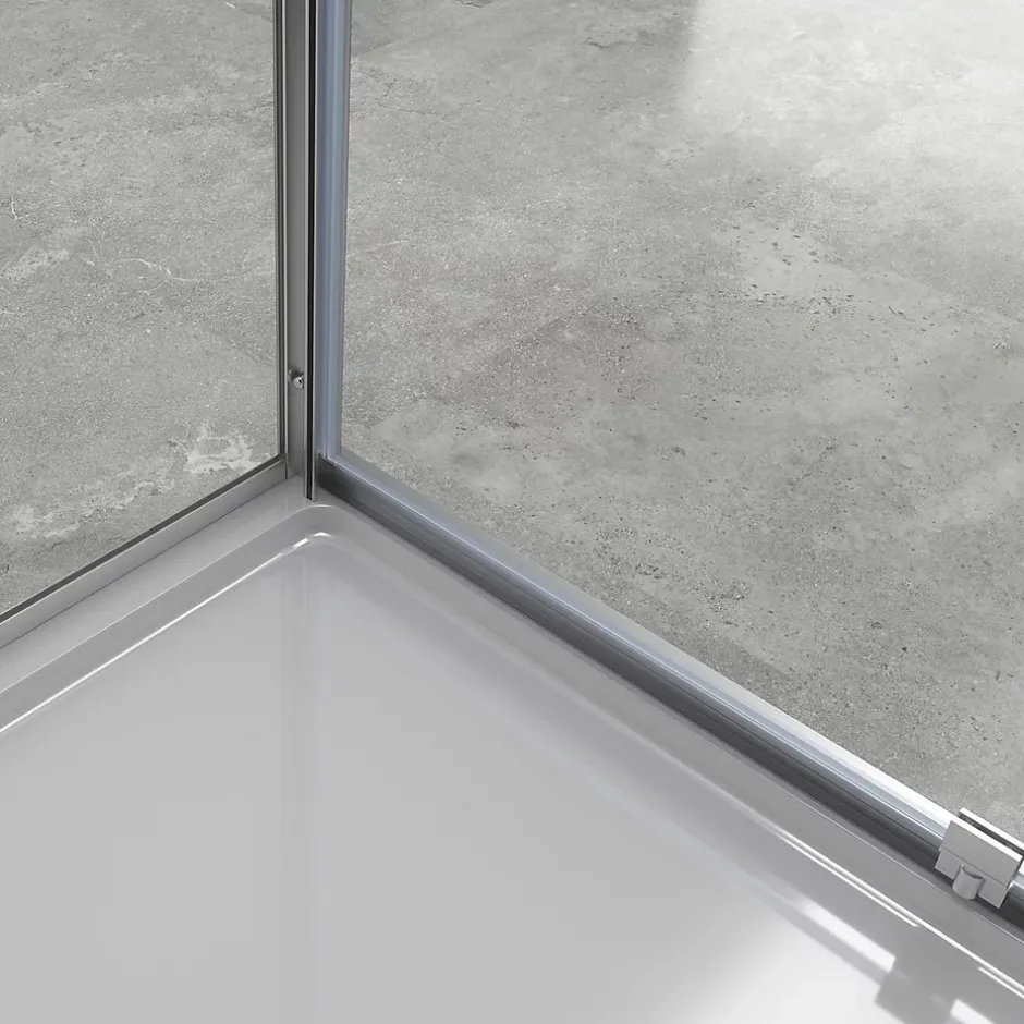 Saniverre Cabine de douche IBEA H.190 cm porte pivotante verre transparent 90 x 90 cm -* Cabine De Douche