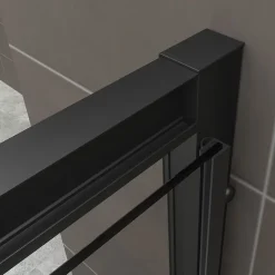 Saniverre Cabine de douche IBEABLACK H.190 cm porte pivotante verre transparent 90 x 70 cm (porte 90) -