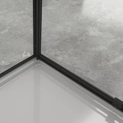 Saniverre Cabine de douche IBEABLACK H.190 cm porte pivotante verre transparent 90 x 70 cm (porte 90) -
