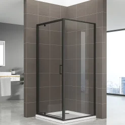 Saniverre Cabine de douche IBEABLACK H.190 cm porte pivotante verre transparent 70 x 80 cm (porte 70) -* Cabine De Douche
