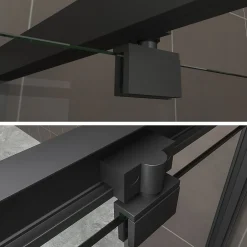 Saniverre Cabine de douche IBEABLACK H.190 cm porte pivotante verre transparent 70 x 80 cm (porte 70) -* Cabine De Douche