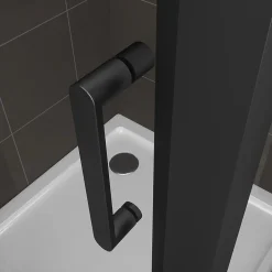 Saniverre Cabine de douche IBEABLACK H.190 cm porte pivotante verre transparent 70 x 80 cm (porte 70) -* Cabine De Douche
