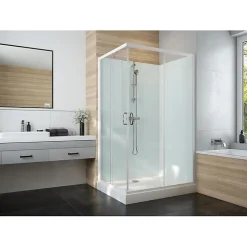 Leda Cabine de douche Izi Glass2 - Carrée - Portes coulissantes - Verre transparent - 80 x 80 cm