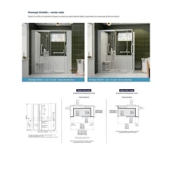 Kinedo Cabine de douche Kinemagic Sérénité Plus 170x80 niche mixte coulissante transparent thermostatique* Cabine De Douche