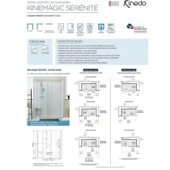 Kinedo Cabine de douche Kinemagic Sérénité 160x80 angle basse solo transparent thermostatique* Cabine De Douche