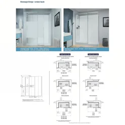 Kinedo Cabine de douche Kinemagic Design 120x80 habillage toute hauteur 1 porte pivotante verre transparent avec mitigeur
