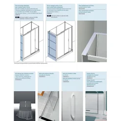 Kinedo Cabine de douche Kinemagic Design 120x80 habillage toute hauteur 1 porte pivotante verre transparent avec mitigeur