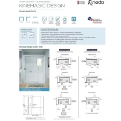 Kinedo Cabine de douche Kinemagic Design 120x70 habillage toute hauteur 1 coulissant verre transparent avec mitigeur