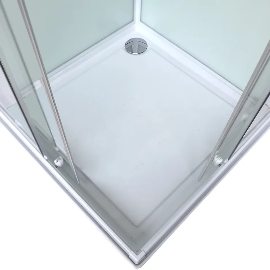 Cabine de douche l.80 x L.80 x H.200 cm – blanche, avec mitigeur et douchette, GoodHome Arkell* Cabine De Douche
