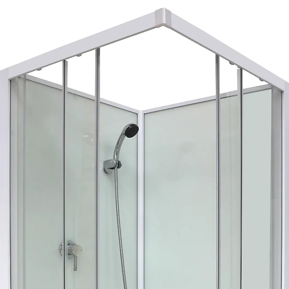 Cabine de douche l.80 x L.80 x H.200 cm – blanche, avec mitigeur et douchette, GoodHome Arkell* Cabine De Douche