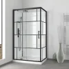 Galedo Cabine de douche l.80 x L.110 x H.210 cm – mitigeur mécanique, blanc et noir effet verrière, Graphic* Cabine De Douche