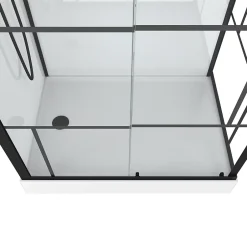 Galedo Cabine de douche l.80 x L.110 x H.215 cm – sérigraphie graphic, design noir & blanc effet verrière, Graphic* Cabine De Douche
