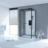 Galedo Cabine de douche l.70 x L.70 x H.230 cm – porte pivotante, style industriel noir & blanc, City* Cabine De Douche