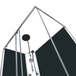 GoodHome Cabine de douche l.80 x L.120 x H.225 cm – hydromassante, grise, profilés chromés, montage rapide, Onega* Cabine De Douche
