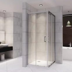 Saniverre Cabine de douche LANA portes coulissantes H.180 cm verre 6 mm transparent 100 x 100 cm -