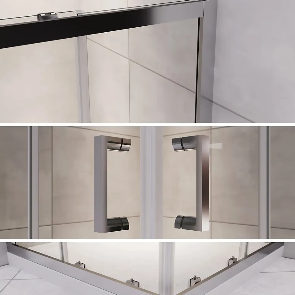 Saniverre Cabine de douche LANA portes coulissantes H.190 cm verre 6 mm transparent 80 x 100 cm -* Cabine De Douche