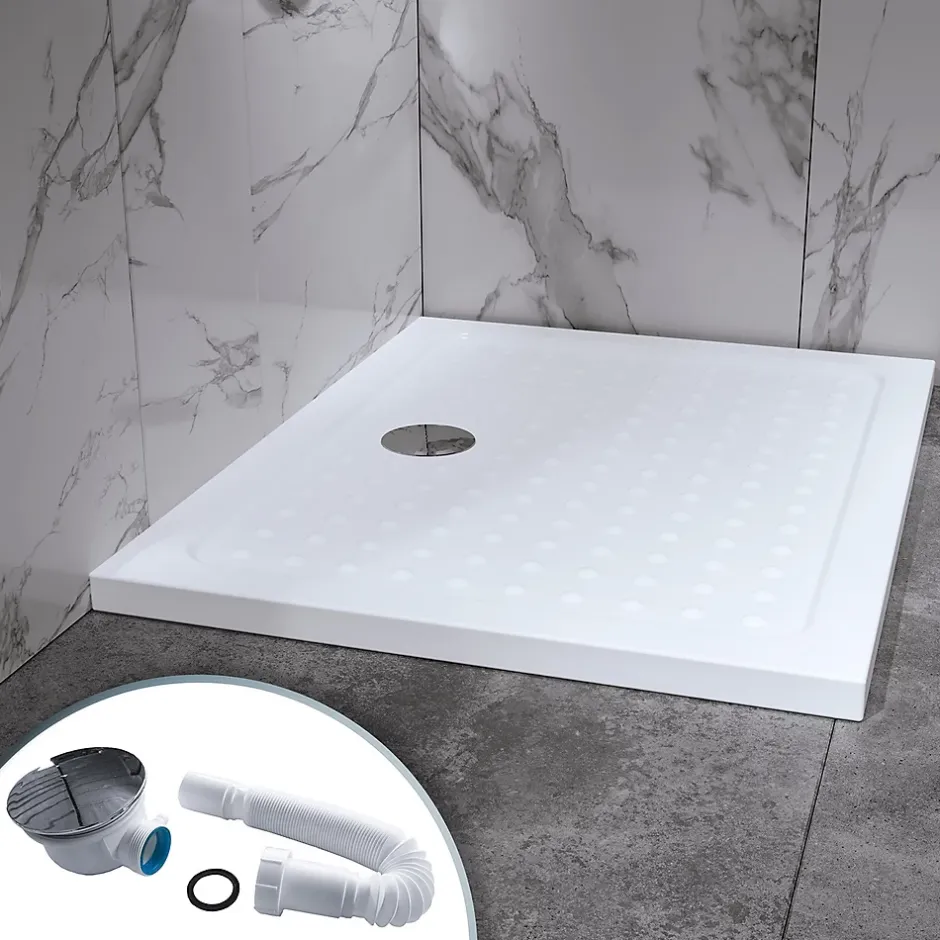 Saniverre Cabine de douche LANABLACK H.185 cm portes coulissantes verre 6 mm transparent 80 x 100 cm + receveur -