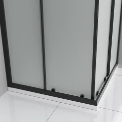Saniverre Cabine de douche LANABLACK H.180 cm portes coulissantes verre 6 mm opaque 70 x 70 cm -* Cabine De Douche