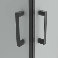 Saniverre Cabine de douche LANABLACK H.180 cm portes coulissantes verre 6 mm opaque 70 x 70 cm -* Cabine De Douche