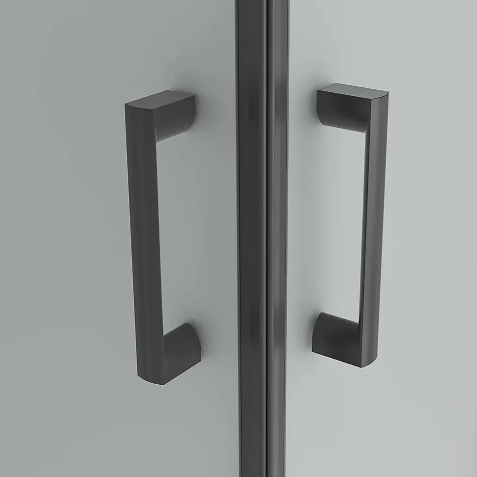 Saniverre Cabine de douche LANABLACK H.180 cm portes coulissantes verre 6 mm opaque 70 x 70 cm -* Cabine De Douche