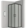 Saniverre Cabine de douche LANABLACK H.185 cm portes coulissantes verre 6 mm opaque 80 x 80 cm -