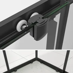 Saniverre Cabine de douche LANABLACK H.180 cm portes coulissantes verre 6 mm transparent 70 x 70 cm -* Cabine De Douche
