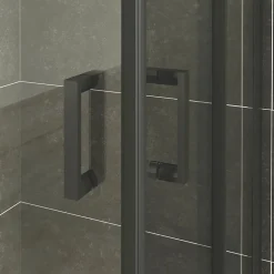 Saniverre Cabine de douche LANABLACK H.180 cm portes coulissantes verre 6 mm transparent 70 x 90 cm -* Cabine De Douche