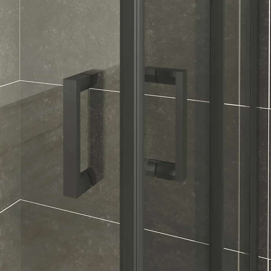 Saniverre Cabine de douche LANABLACK H.180 cm portes coulissantes verre 6 mm transparent 80 x 80 cm -* Cabine De Douche