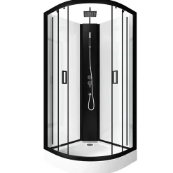 Aurlane Cabine de douche LIFT UP BLACK 1/4 de cercle 85x85x235cm* Cabine De Douche