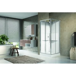 Novellini Cabine de douche Média 2.0 - Carrée accès d'angle - Portes coulissantes* Cabine De Douche