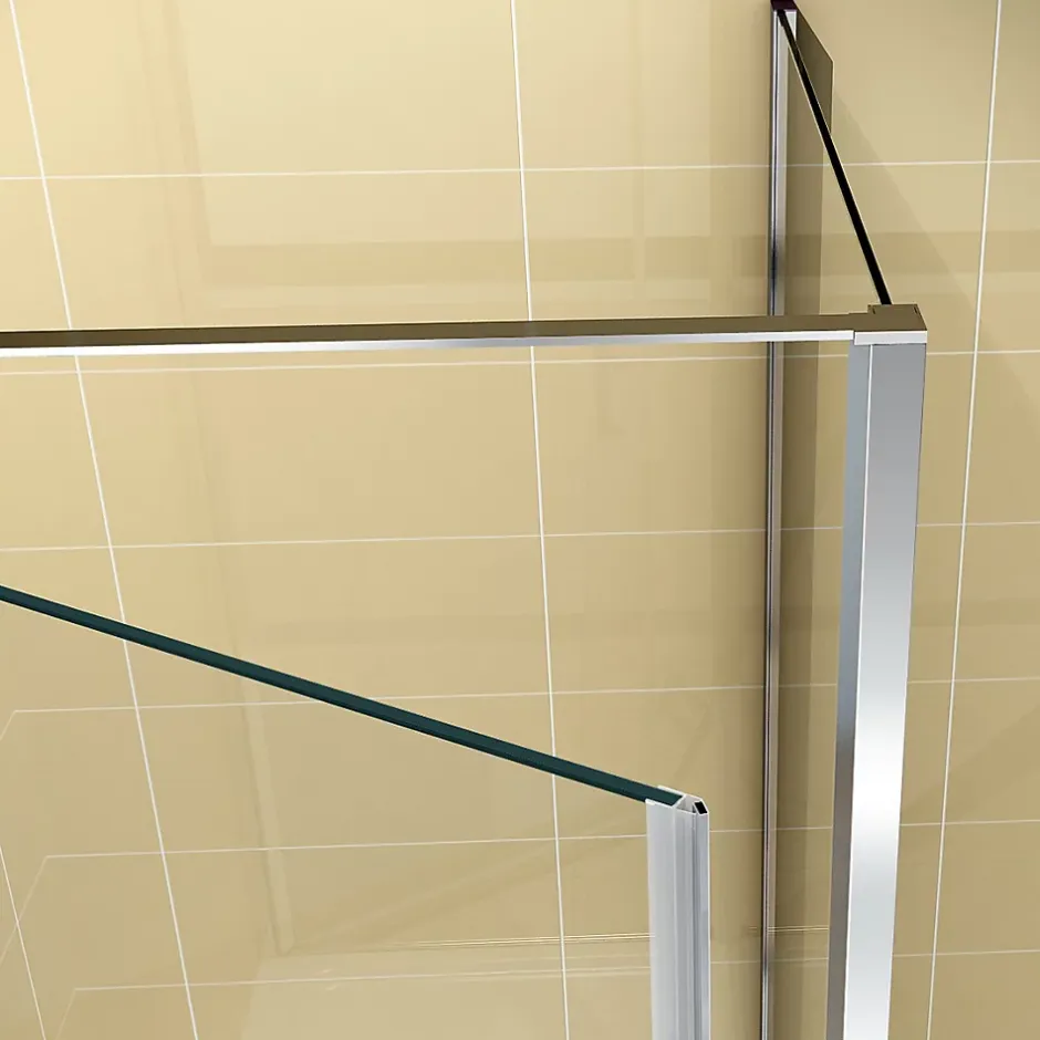 Saniverre Cabine de douche NIKY H.195 cm porte pivotante verre 8 mm transparent 90 x 90 cm -