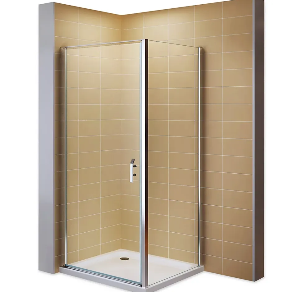 Saniverre Cabine de douche NIKY H.195 cm porte pivotante verre 8 mm transparent 90 x 90 cm -