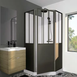 Gelco Design Cabine de douche noir opera 100x100x210