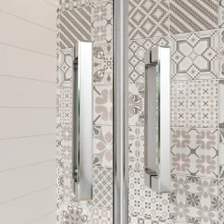 AICA Sanitaire Cabine de Douche Quart de Cercle 80x80x195 cm -Portes Pivotantes 180 degrés- Verre Sécurisé 6 mm