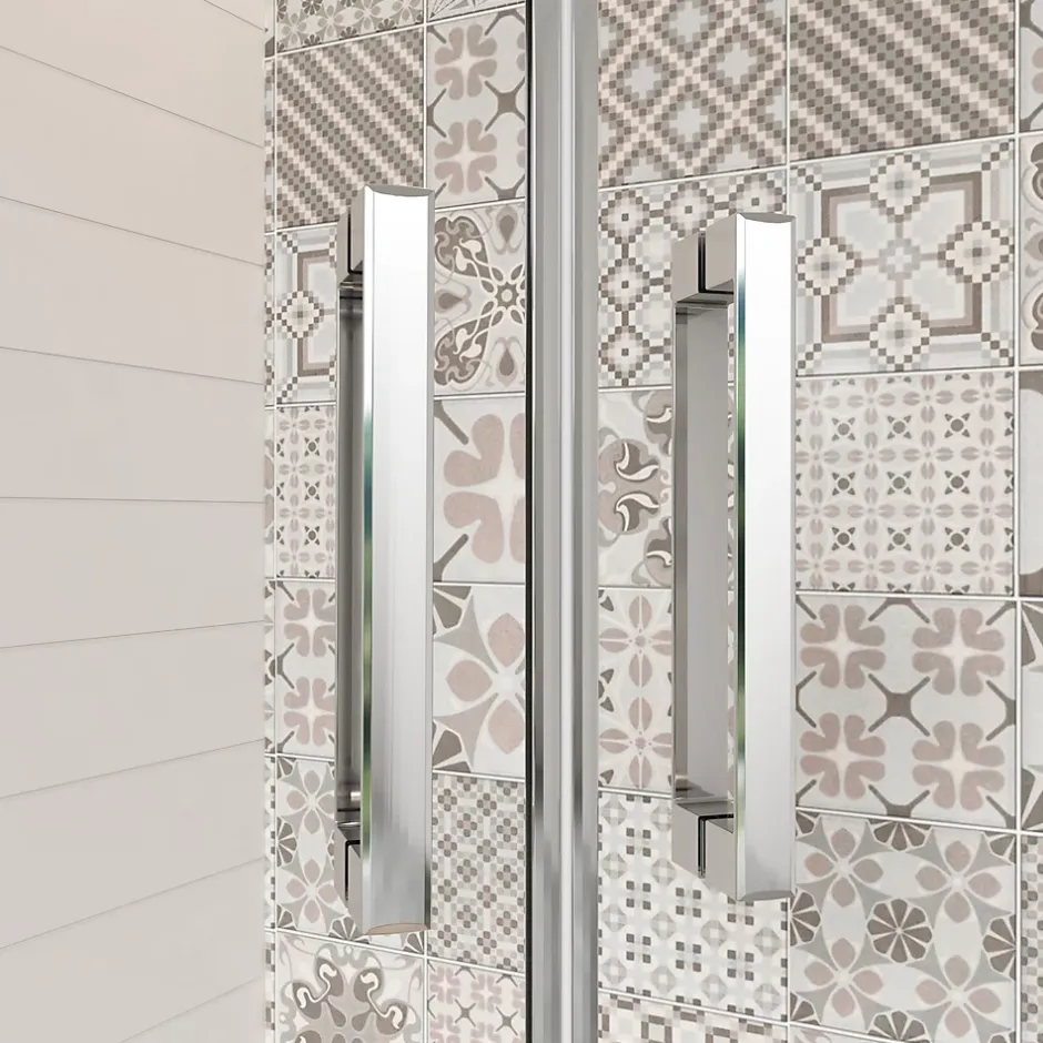 AICA Sanitaire Cabine de Douche Quart de Cercle 80x80x195 cm -Portes Pivotantes 180 degrés- Verre Sécurisé 6 mm